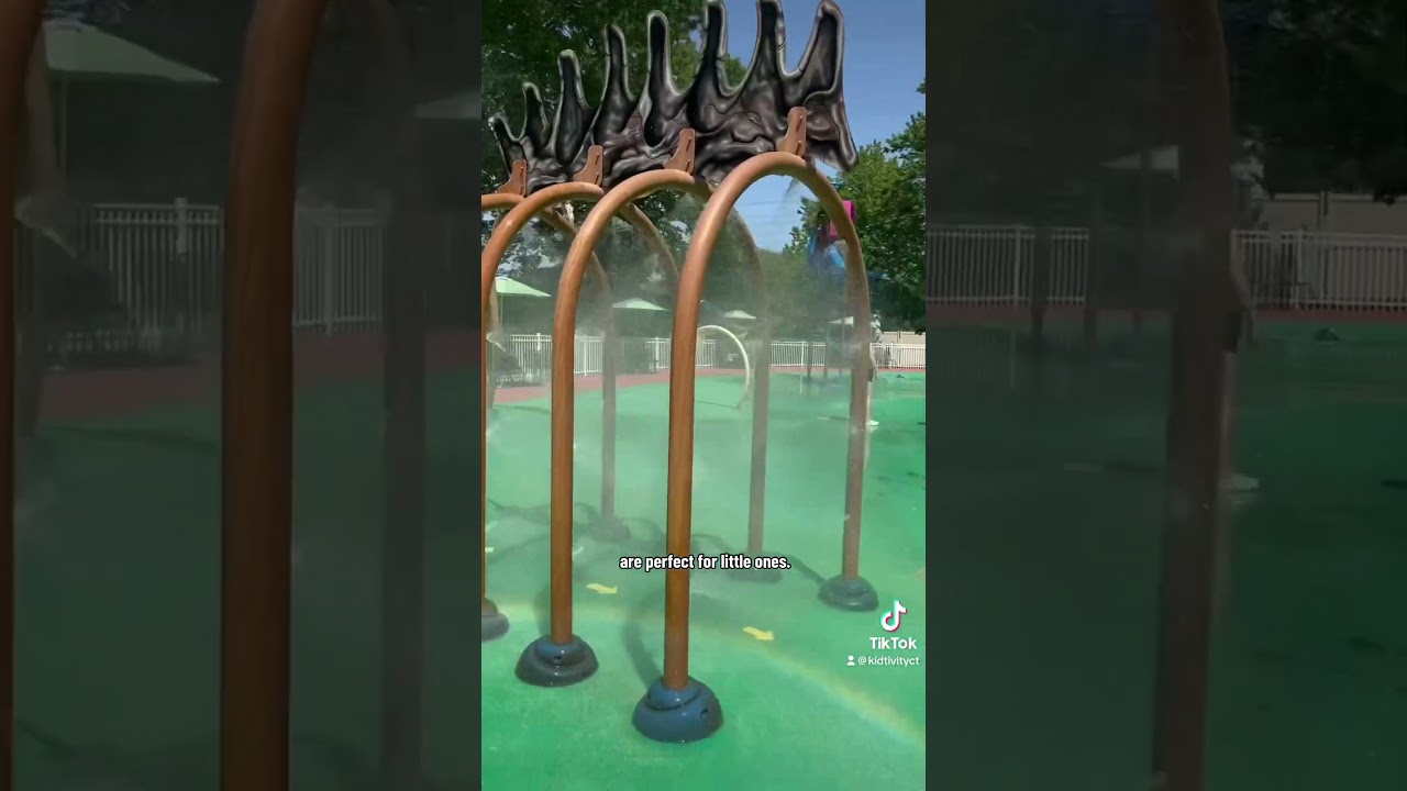 Perfect splash pad for kids of all ages at the Dinosaur Place in Montville, CT!