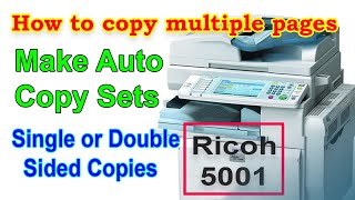 How to copy multiple pages on Ricoh copier machine