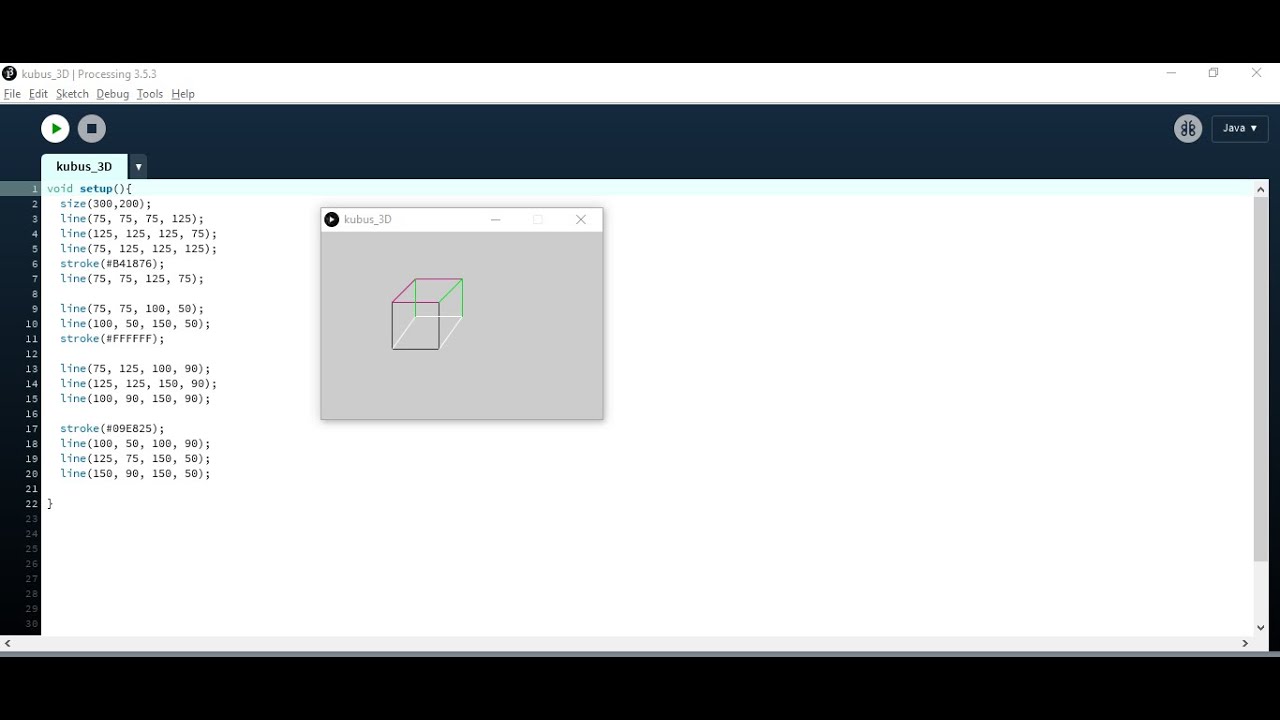 Tutorial Membuat Kubus 3D Berwarna Menggunakan Processing - YouTube