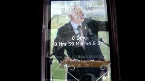 McCain Countdown IPhone App on Inauguration Day