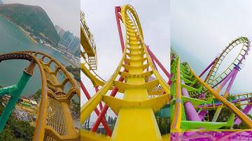 Every Roller Coaster at Ocean Park, Hong Kong! Past & Present! Front Seat POV!