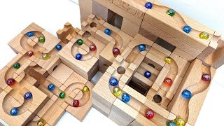 Marble run ASMR ☆ Wooden cuboro 4 spiral course assembled