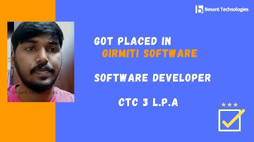Besant Technologies Reviews | Nagaraj Got Placed in GIRMITI  3LPA | Software Testing Course Chennai