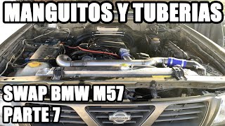 Nissan Patrol GR Y61 proyecto BMW M57 parte 7 (montaje de tuberías de goma)