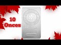 10 onces monnaie royale canadienne lingot dargent