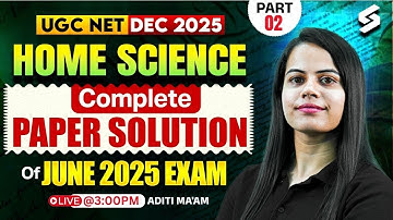 UGC NET Home Science Previous Question Paper #2 | UGC NET Home Science By Aditi Mam | UGC NET 2025