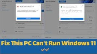 fix this pc cannot run windows 11