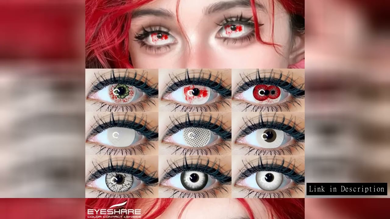 EYESHARE Halloween White Contact Lenses for Crazy Parties Cosplay Colored Lenses Anime Red Eyes Make