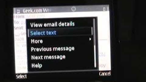 Nokia Email service on the Nokia E71