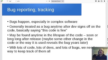 Bug reporting and tracking