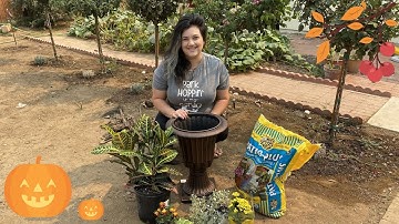 Shade Planter for Fall 🧡🖤// Garden with Glamour