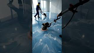 Most Beautiful Blue Epoxy Bedroom Floor Design ✨#epoxyfloor​#epox &amp; White