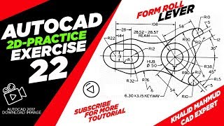 AutoCAD 2D Form Roll Lever / Practice Exercise:22 Basic & Advance