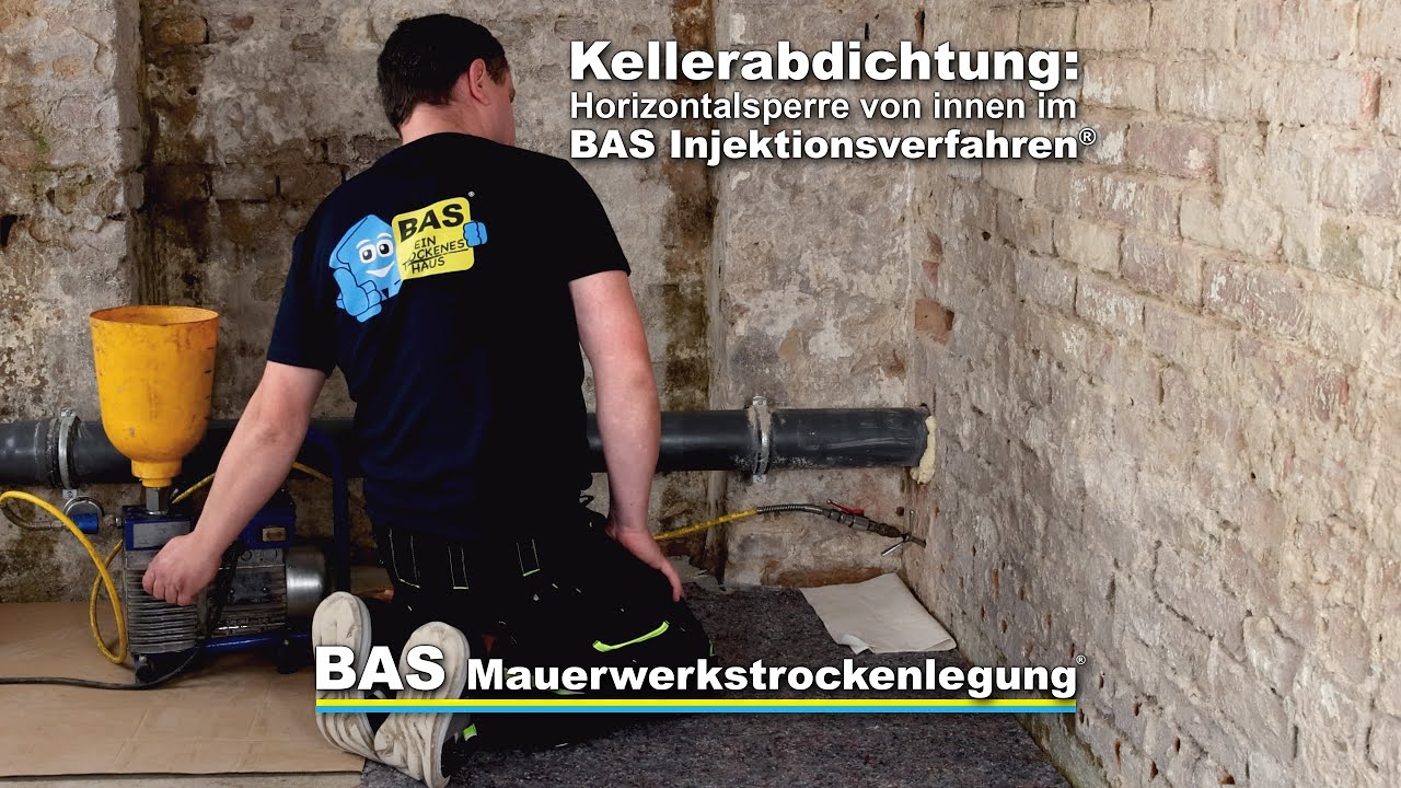 Kellerabdichtung: Erneuerung der Horizontalsperre von innen im BAS Injektionsverfahren®