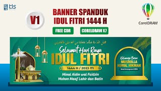 Free CDR - Desain Banner Spanduk Idul Fitri 1444 H Versi 1 #klsdesain