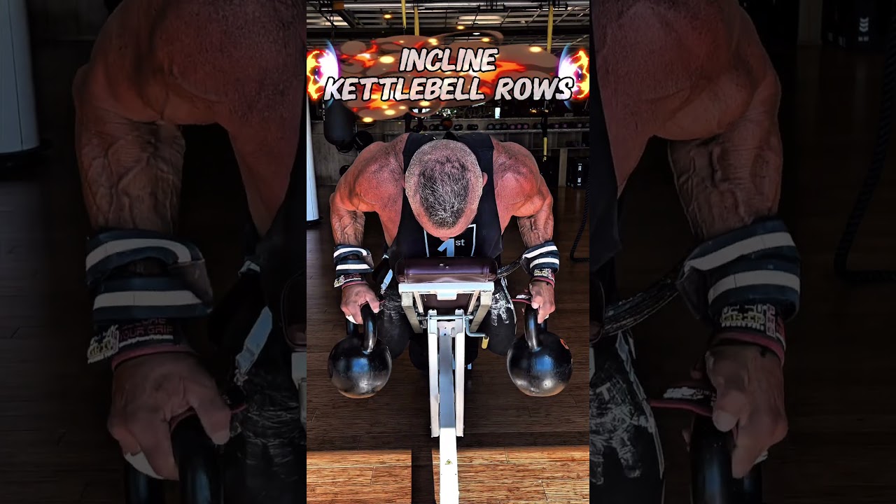 INCLINE KETTLEBELL ROWS#workout #motivation #muscle #exercise
