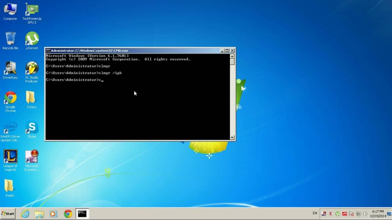 disable windows 7 activation command line