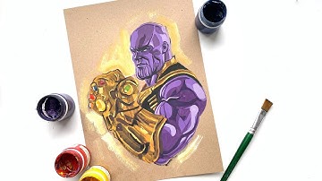 How To Draw Thanos With Infinity Gauntlet | Tutorial | Step By Step