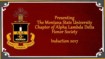 Alpha Lambda Delta at Montana State -- Induction 2017