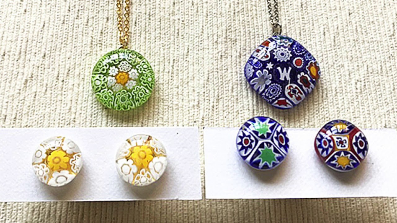 ミルフィオリガラス体験 ミルフィオリアクセサリーの作り方 - YouTube