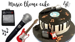 Music Theme Cake Toppers | Electric Guitar Topper | Microphone topper | Fondant Amplifier Tutorial