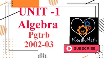 PGTRB 2003-04 | Algebra previous year questions and answers