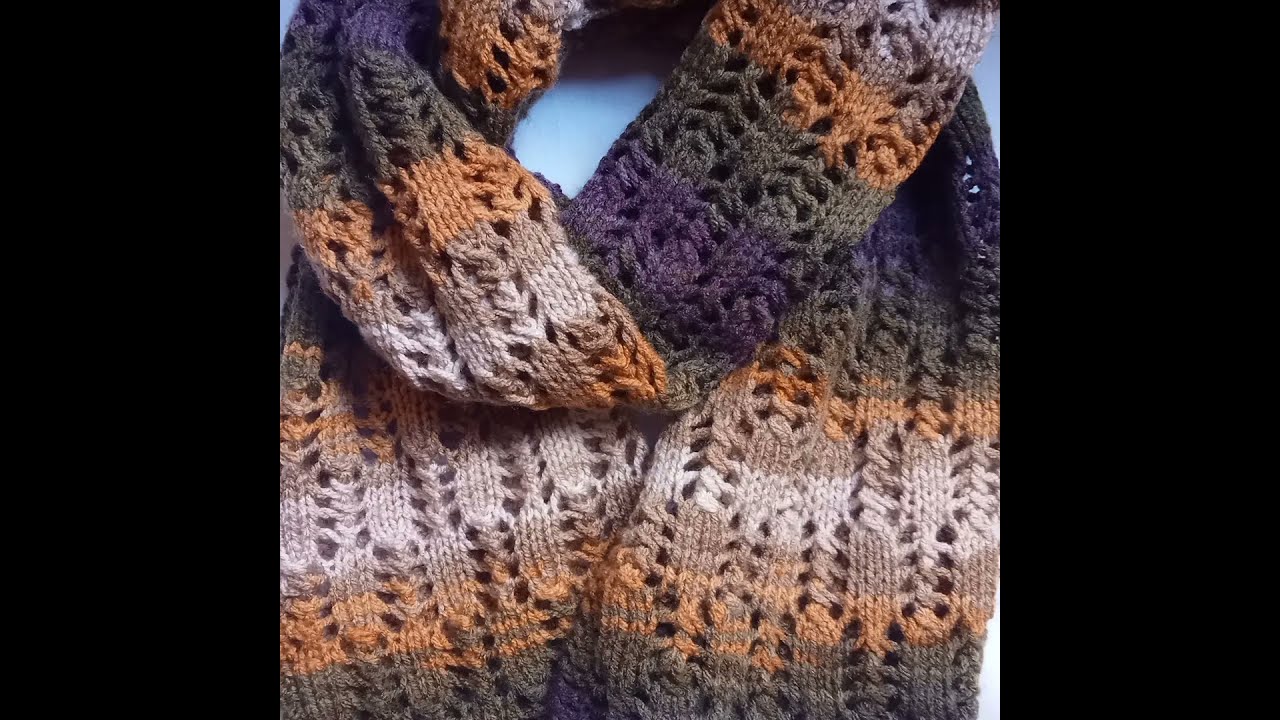 طريقه عمل كوفيه و شال تريكو بغرزه سهله وبسيطه و طريقه تثبيت شغل التريكو#HandmadeForEver