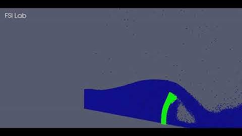 3D dam break with an elastic wall by MPS-Code_Aster