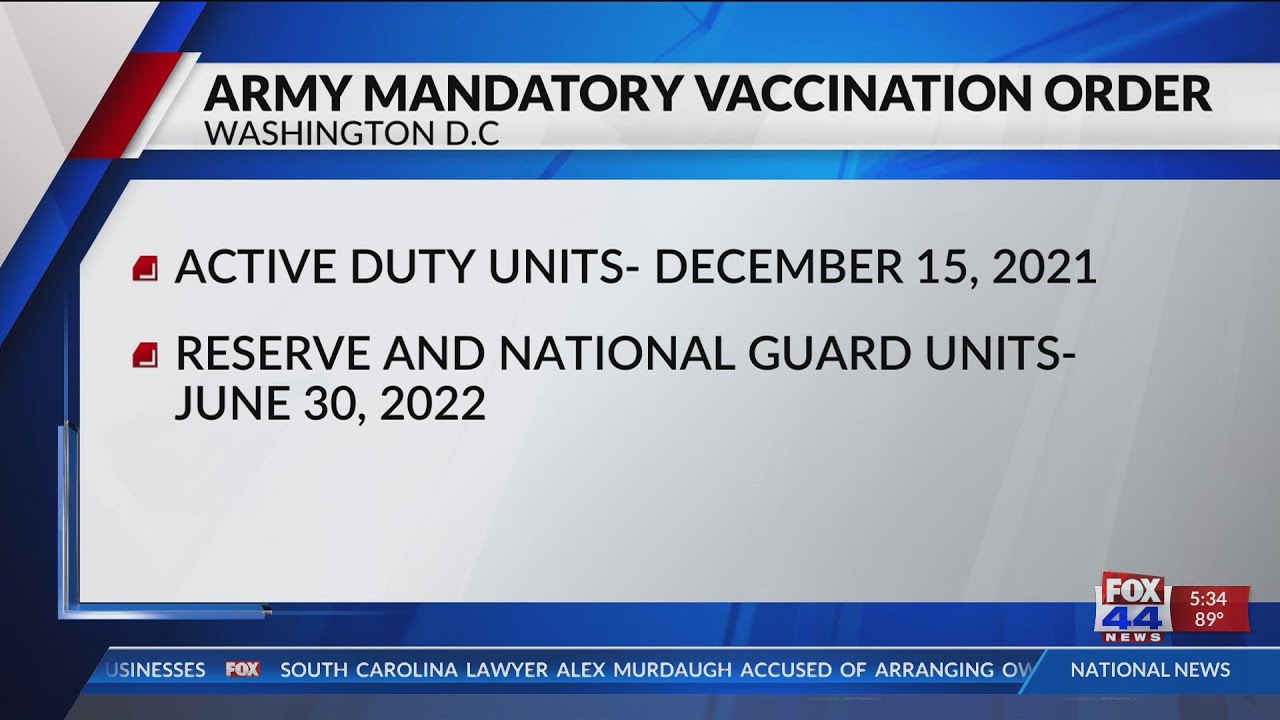 Army announces plan for complying with mandatory vaccination order