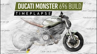 Ducati Monster 696 FULL BUILD TIMELAPSE | special custom cafe