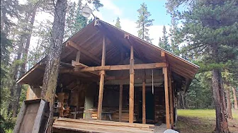 Very nice  bush trapper cabins beside creek such a peaceful spot rocky mountain house alberta 🇨🇦