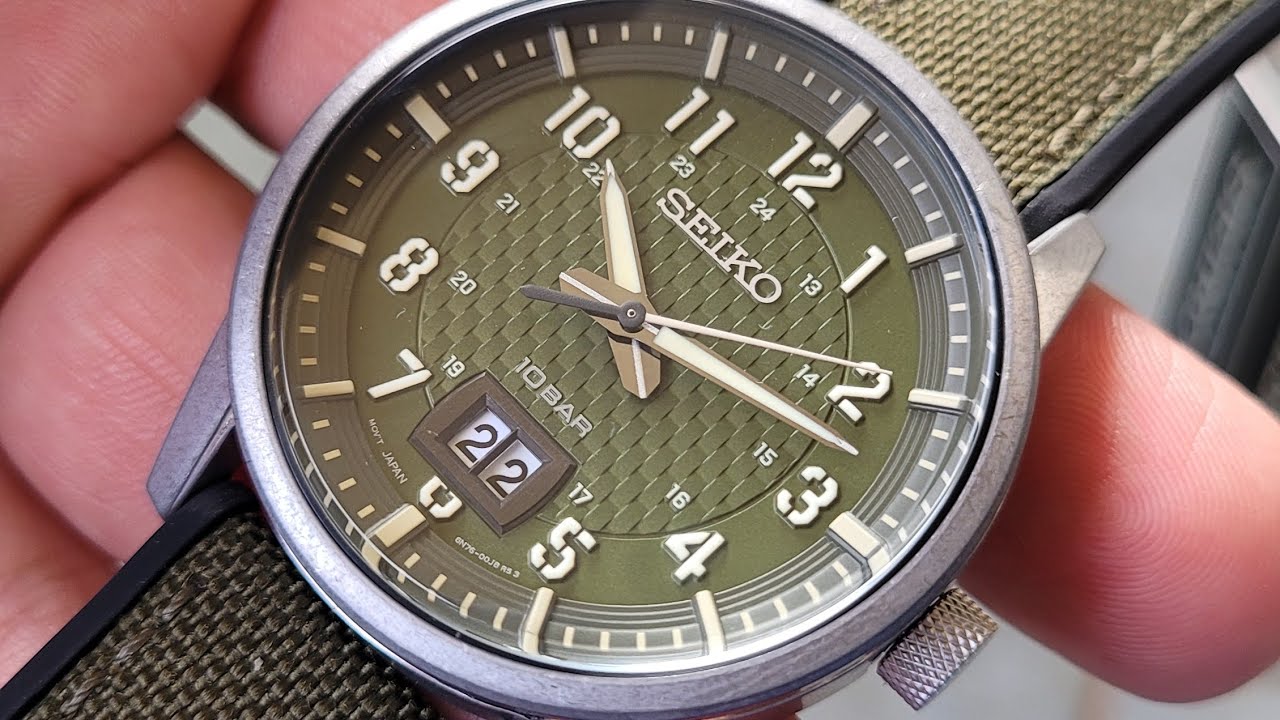 Conheça o Relógio Seiko Masculino Verde Militar Quartz Sur323p1 - YouTube