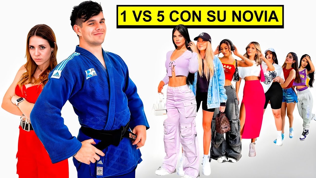 1 Youtuber VS 5 Chicas con su Novia Delante!