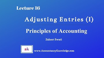 Lecture 16: Adjusting Entries (I)  I  Principles of Accounting Workbook Practice  I  Zaheer Swati
