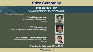 2021 - 2023 ICO/ICTP Gallieno Denardo Award Ceremony