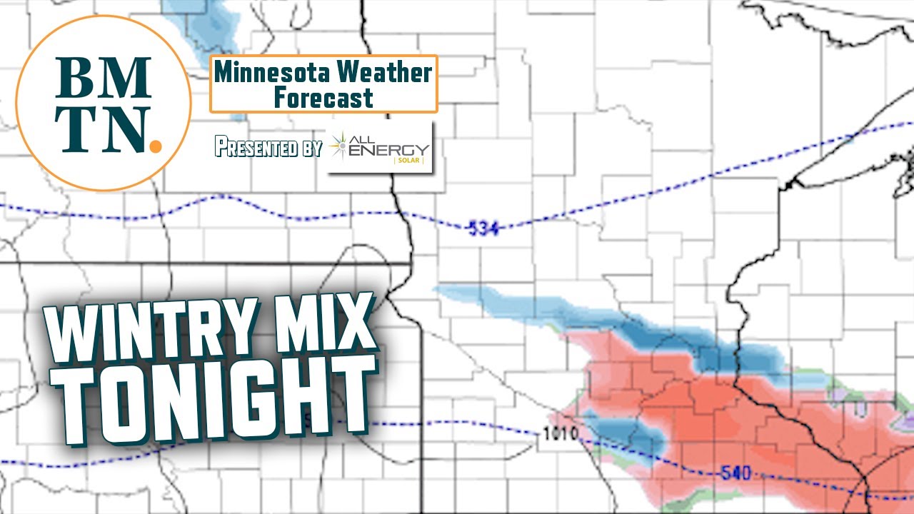 Wintry mix and snow tonight; temps in the 40s by Monday? - YouTube