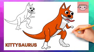 How To Draw Kittysaurus from Garten of Banban | Easy Step By Step Drawing Tutorial screenshot 2