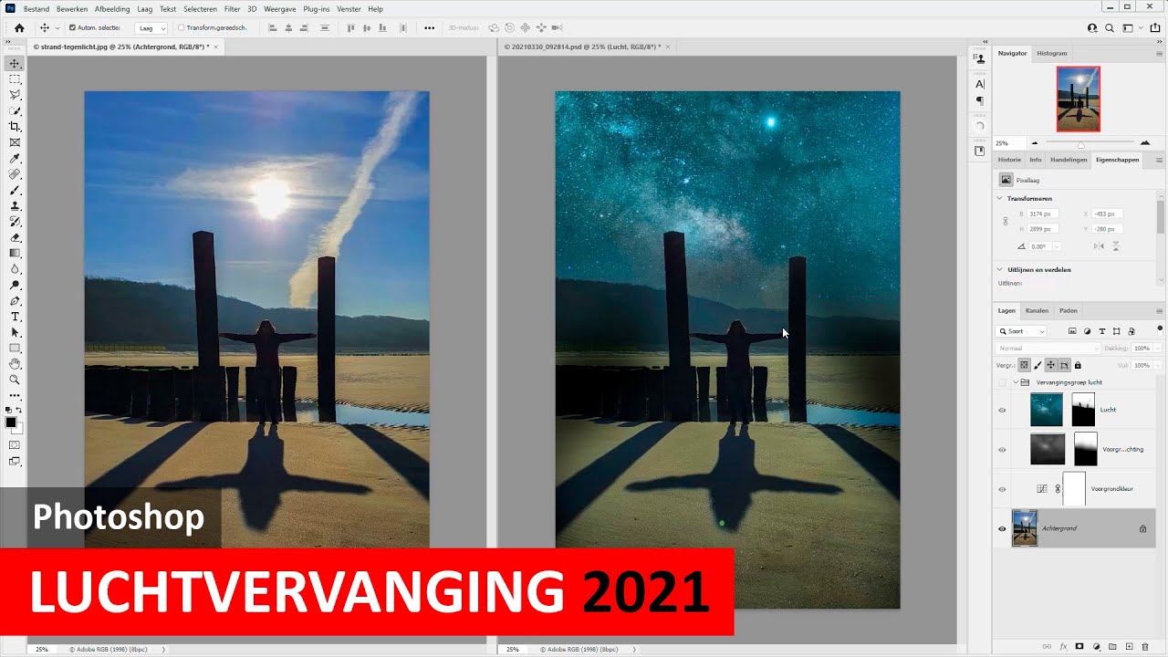 New Photoshop | Luchtvervanging 2021 | Nieuwe/eigen luchten \u0026 Luchten organiseren (Dutch)