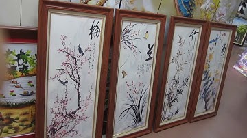 Tranh tứ quý treo tường Xuân Hạ Thu Đông tranh gỗ - Siêu thị tranh AmiA - 0916.225.866