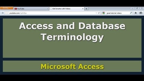 Access and Database Terminology