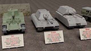 Prototype Tanks of World War II - 3D Comparison