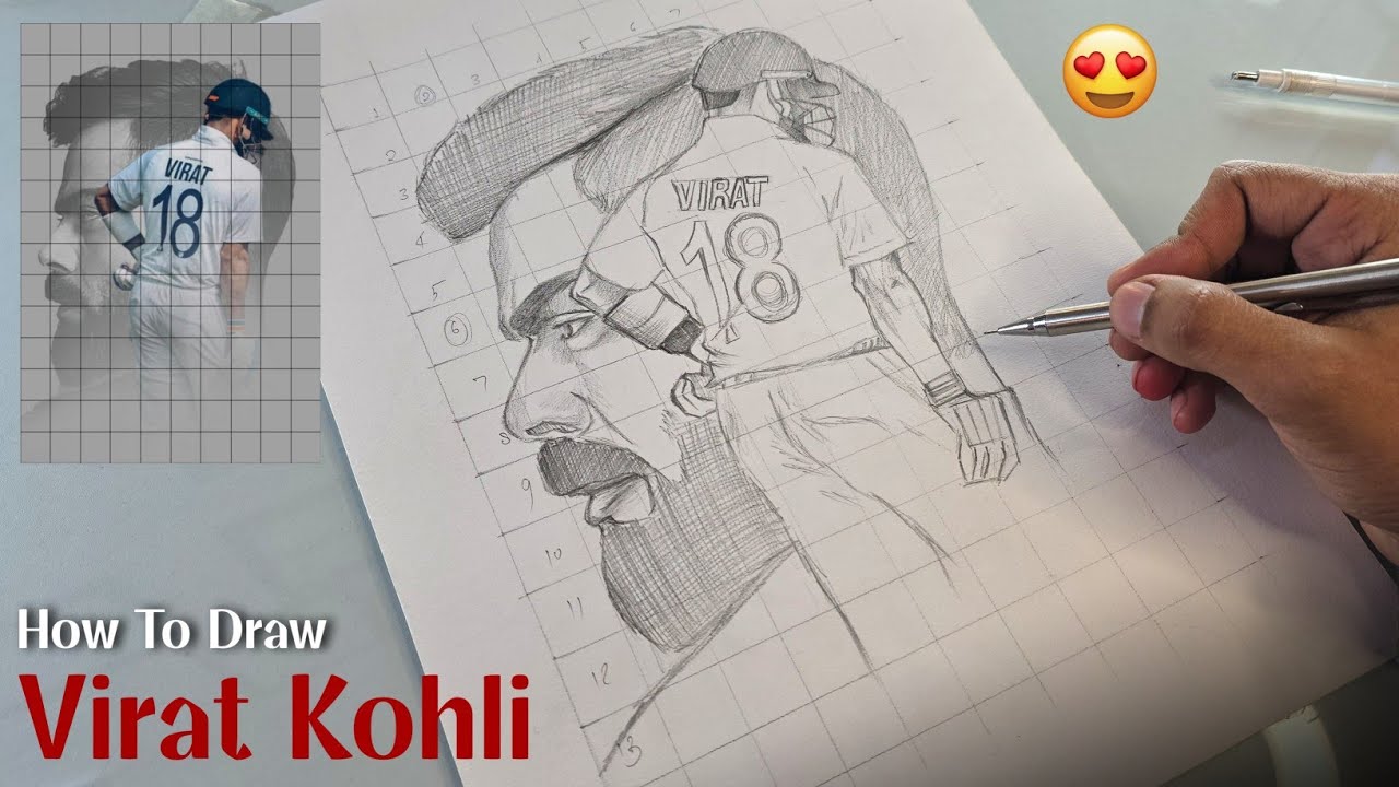 How To Draw Virat Kohli Sir❤️ || Outline || Kishan Gupta Arts