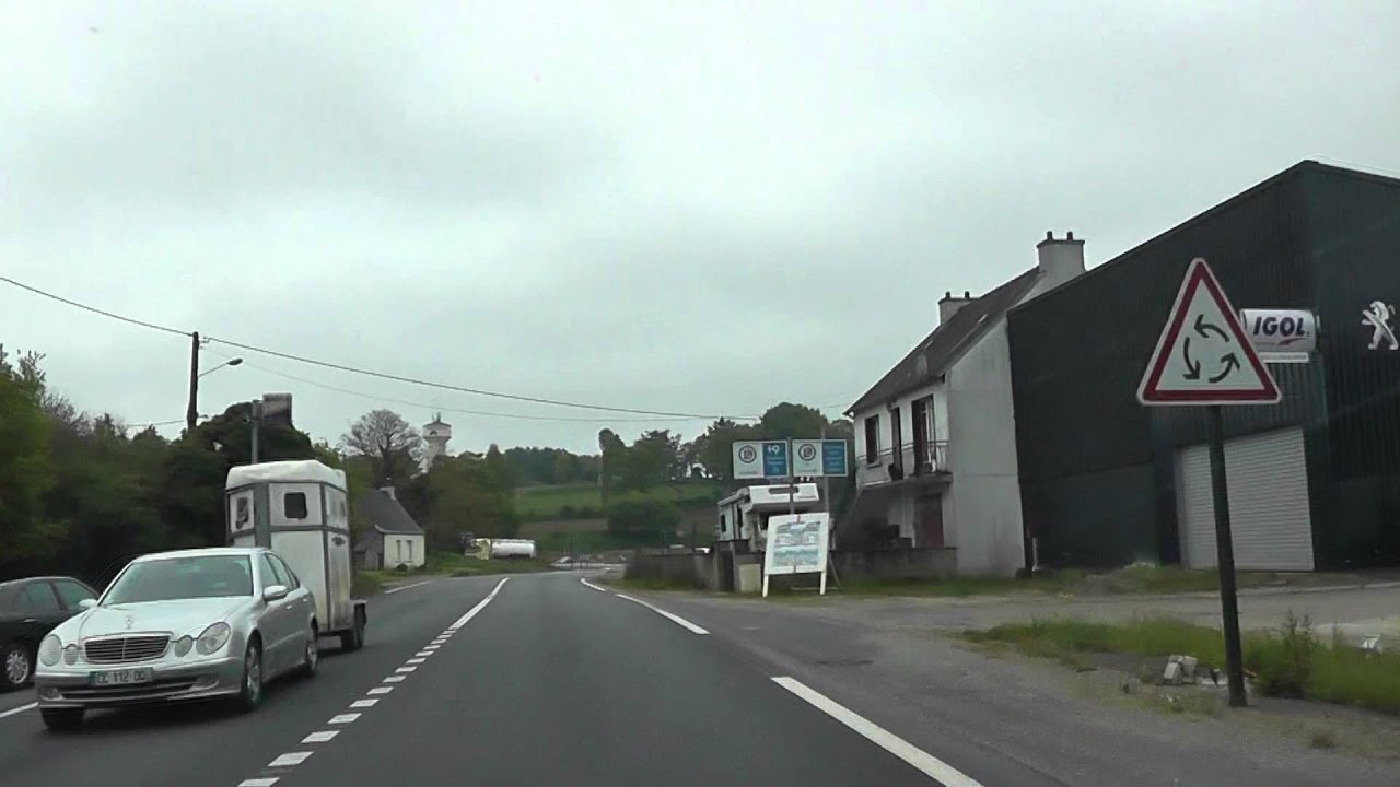 Driving On The D790 To The Petrol Station At ZA Goasnel, Rostrenen, Brittany, France 21st May 2013