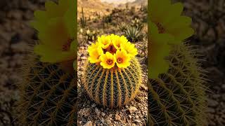 Timelapse - Golden Barrel Cactus Flower #flowers #nature #garden #relaxingmusic #plants  #shorts