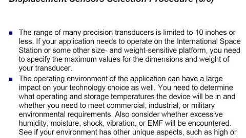 Sensors Selection