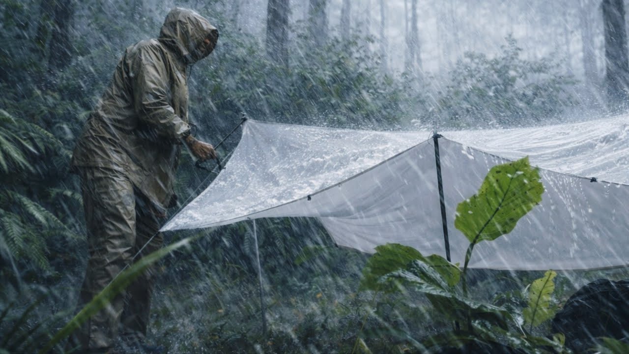 Camping in Heavy Rain ⛺️ | Relaxing Rain Sounds for Sleep & Relaxation