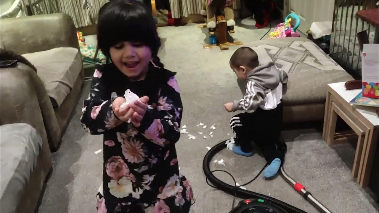 HENRY and DYSON Vacuums being HAND FED by Kids! hoovering vacuum 