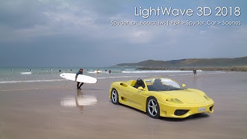 LightWave 3D 2018: Spyder On Beach scene rendered