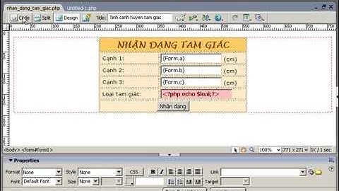 Bài giải tạo trang nhận dạng tam giác bằng PHP