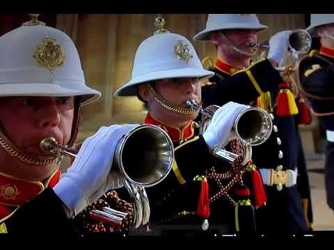 The Buglers Of The Royal Marine Perform Sound The Last Post At Prince Philip Funeral